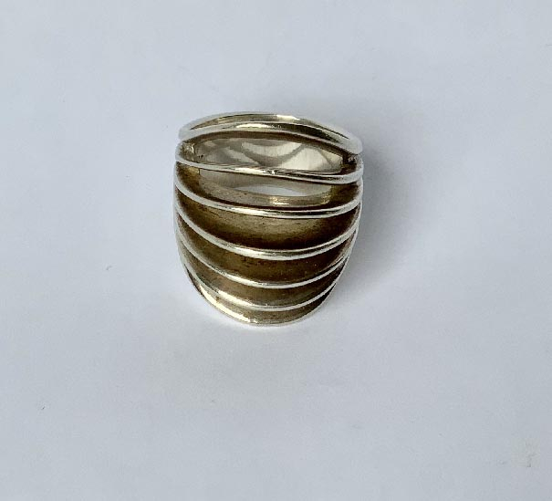 .925 sterling silver modernist style ring